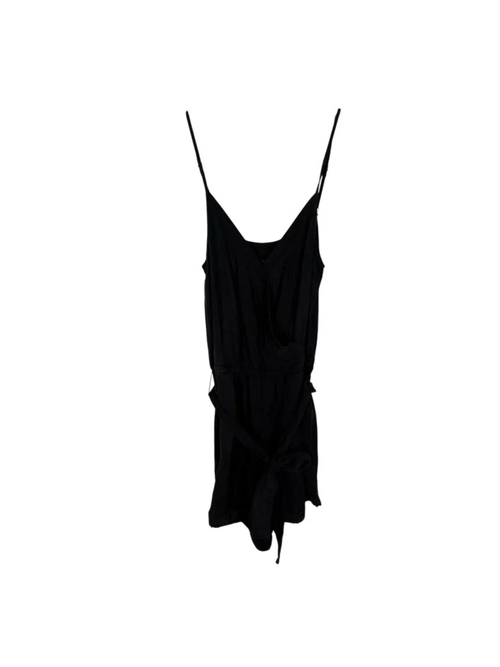 Abercrombie & Fitch Wmn S Black Sleeveless Tie Waist Surplice Utility Romper NWT